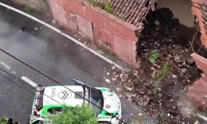 Rally Driver Yerey Lemes Collides With Building
