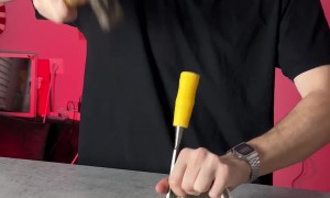 Man Makes Sword Handle For Toilet Brush Wand