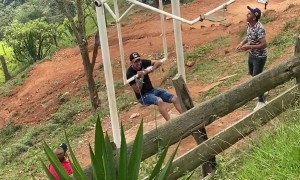 Man Gets Launched Off a Swing