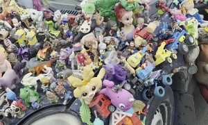 Car Covered in Toys