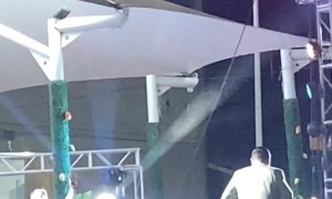 Camera Man Falls Through Stage