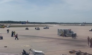 Delta MCO Fire Filmed From Other Airplane