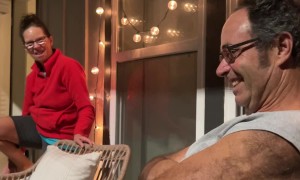 Cat Can't Find Ground After Climbing Up Screen