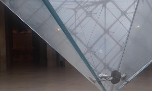 A Rat Inside the Louvre Pyramid in Paris