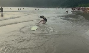 Fell Off the Skim Board and Friends Can't Help but Laugh