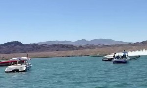 Speedboat Goes Airborne During Racing Event