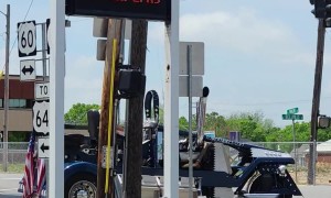 Enormous Diesel Tricycle Drives Through Downtown Marion