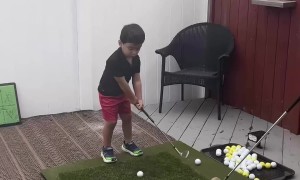 Playing Golf With Tuna the Dog