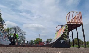 Rollerblade Flip Fail on Half Pipe