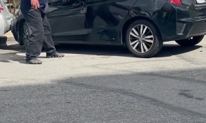 Crazy Man Runs Into Multiple Cars