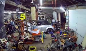 Toolbox Falls and Damages Classic Car