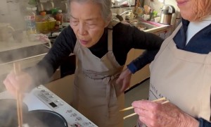 Grandma With Quick Reflexes Catches Loose Veggie