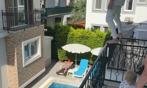 Balcony Jump into Pool