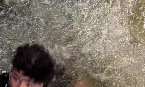 Football Fan Falls Into Moat Surrounding Pitch