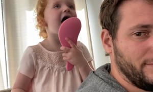 Interesting Way to Wet a Hairbrush