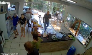 Gas Cylinder Explodes in Cabinet