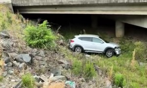 Driver Happens To Notice Crashed Car In Embankment