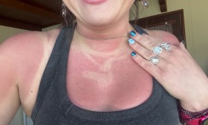 Crystal Necklace Leaves Unfortunate Tan Lines