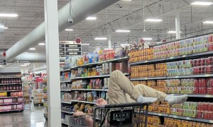 Grocery Cart Handstand Falls Flat