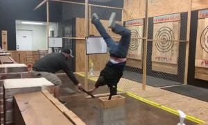 Handstand Axe Throw