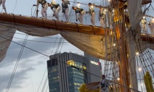 Cuauhtemoc Ship Filmed Shortly Before It Collided With Brooklyn Bridge