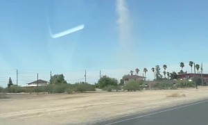 Dust Devil Spotted Rising Up Into The Air