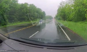 Truck Hits Street Light