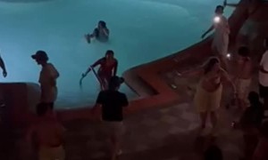 Two Women Get Pushed Into the Pool