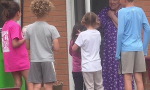 Kids Surprising Their Next Door Neighbor on Her Birthday