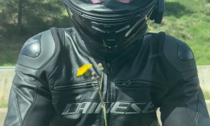 Motorcyclist Gives a Flower