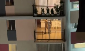 Neighbors Rehearsing for Wedding Dance