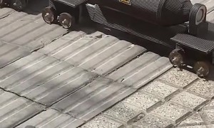 Pulling Train Through Town