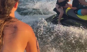 Woman Falls Off Ski-Do