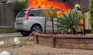 Car on Fire in Melbourne Australia