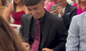 Backflip Fail From Graduation Stage