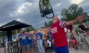 Amazing Tyler Balances a Stroller on his Chin