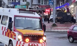 Dog Has Close Call With Moving Ambulance