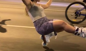 Roller Skating Downhill on One Wheel