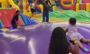Dad Jumps and Daughter Does a Full Backflip