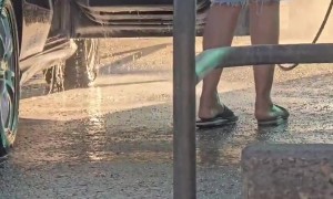 Car Interior Gets Pressure Washed