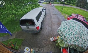 Bumblebee Firework Reverses into Garage Chaos