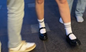 Woman Falls While Running