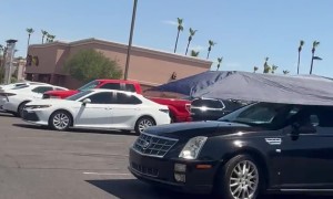 Car Umbrella Keeps Interior Cool