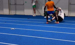 Athlete Hits Man While Running on the Track
