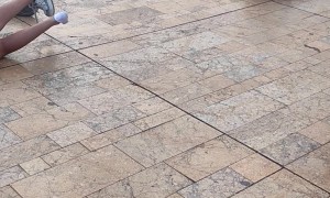 Girl on E-Trike Knocks Woman Down