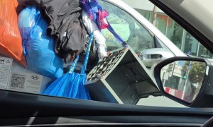 Piles Of Garbage Obstruct Car's View