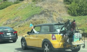 Man Blows Bubbles Out Car Window