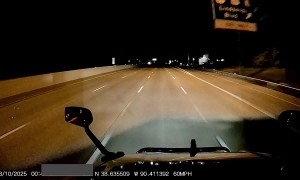 Speeding Car Blows Past Semi Outside St. Louis