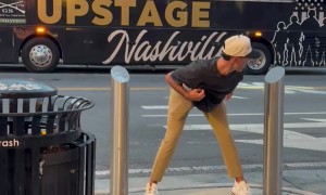 Street Dancer Puts on Show for Bachelorette Party Bus