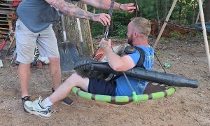 Makeshift Leaf Blower Tilt-A-Whirl